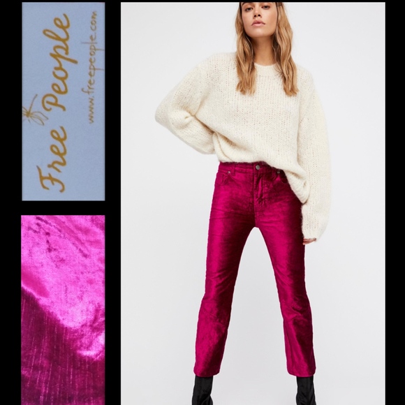 Velvet Crop Flare Pants 